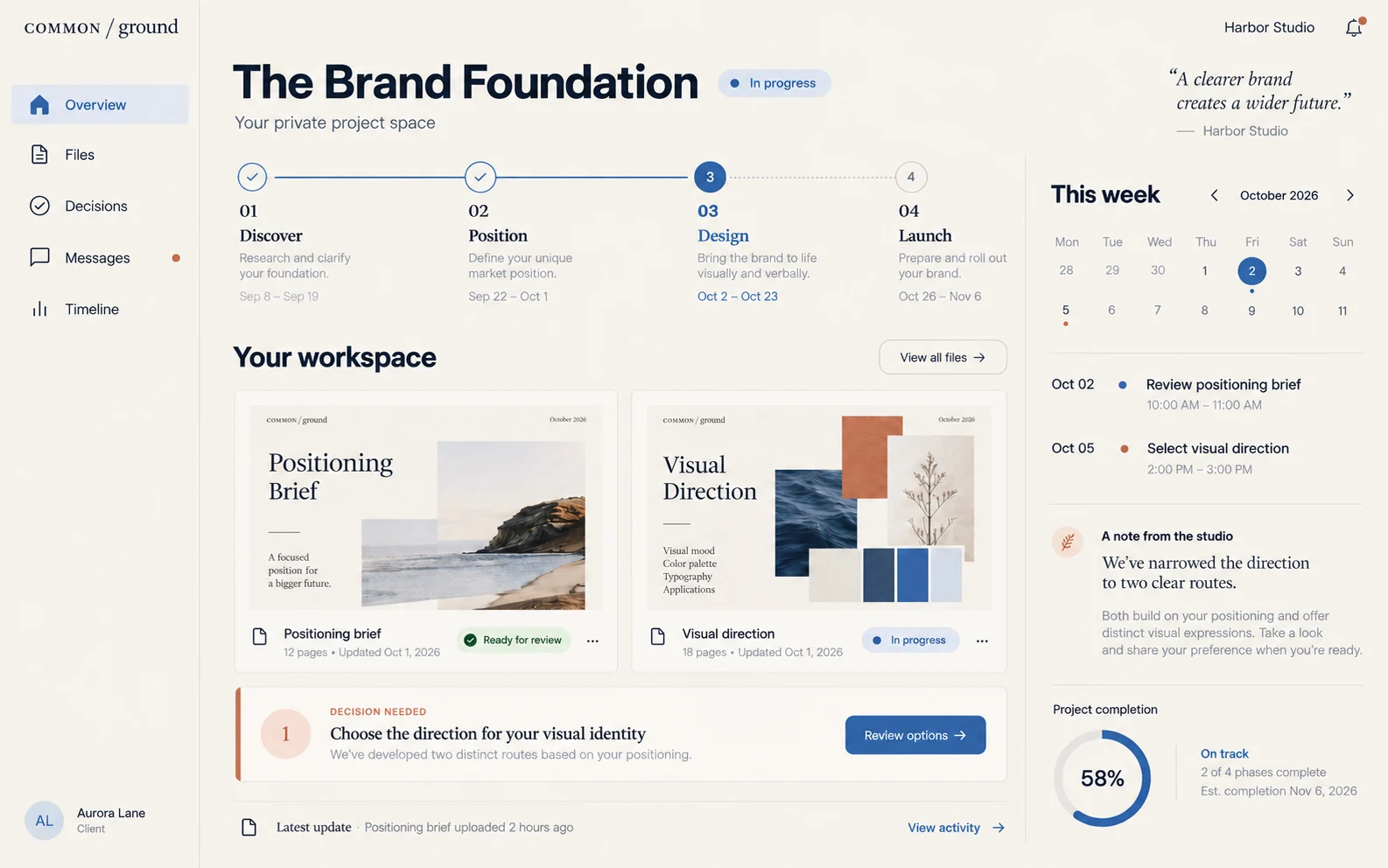 Client portals — Concept example